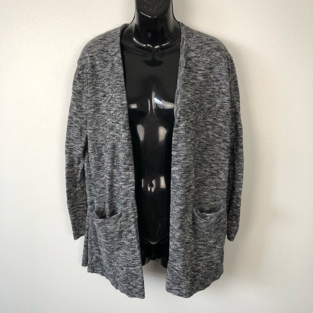 Madewell Ryder marled gray open cardigan small
